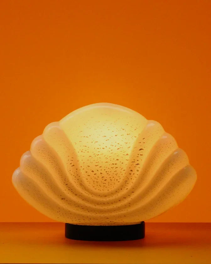 PAIR OF MURANO GLASS SHELL LAMPS