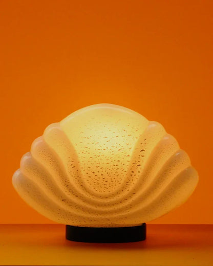 PAIR OF MURANO GLASS SHELL LAMPS