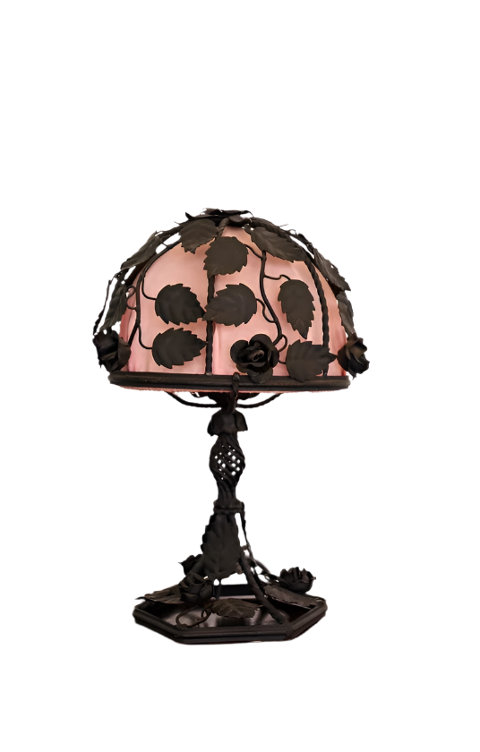 FRENCH ART NOUVEAU LEAF MOTIF LAMP