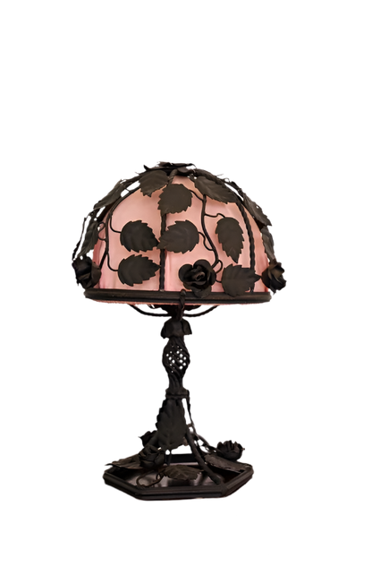 FRENCH ART NOUVEAU LEAF MOTIF LAMP