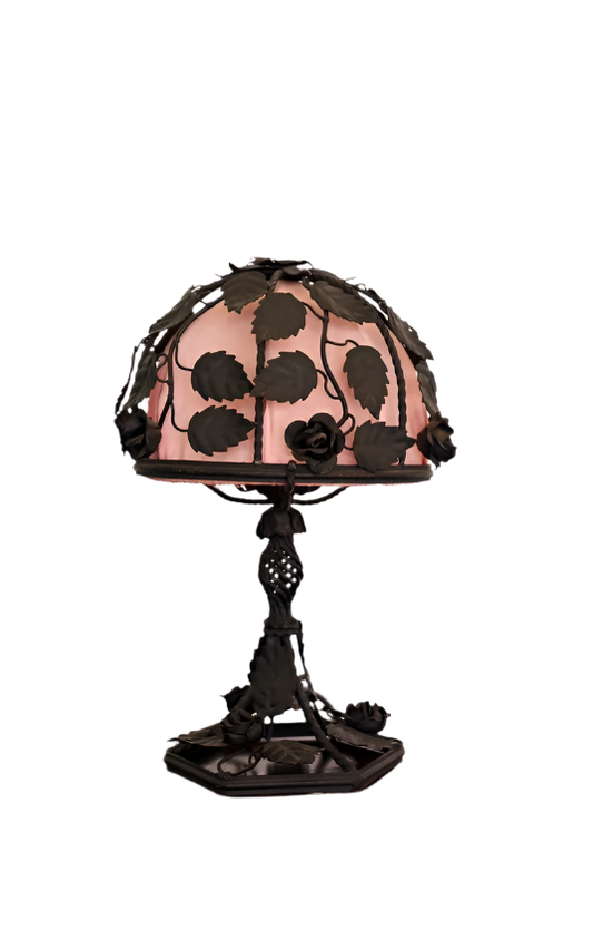 FRENCH ART NOUVEAU LEAF MOTIF LAMP