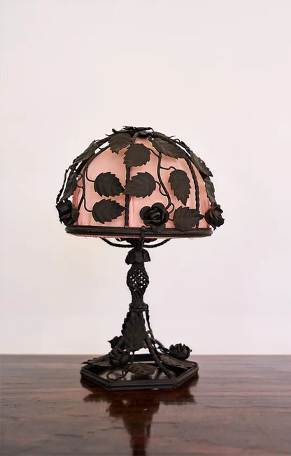 FRENCH ART NOUVEAU LEAF MOTIF LAMP