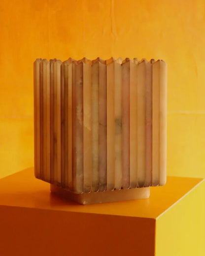 MULTI COLOURED ALABASTER TABLE LAMP