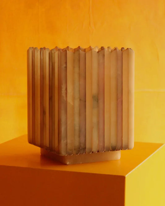 MULTI COLOURED ALABASTER TABLE LAMP
