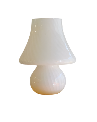 WHITE SWIRL MURANO GLASS TABLE LAMP