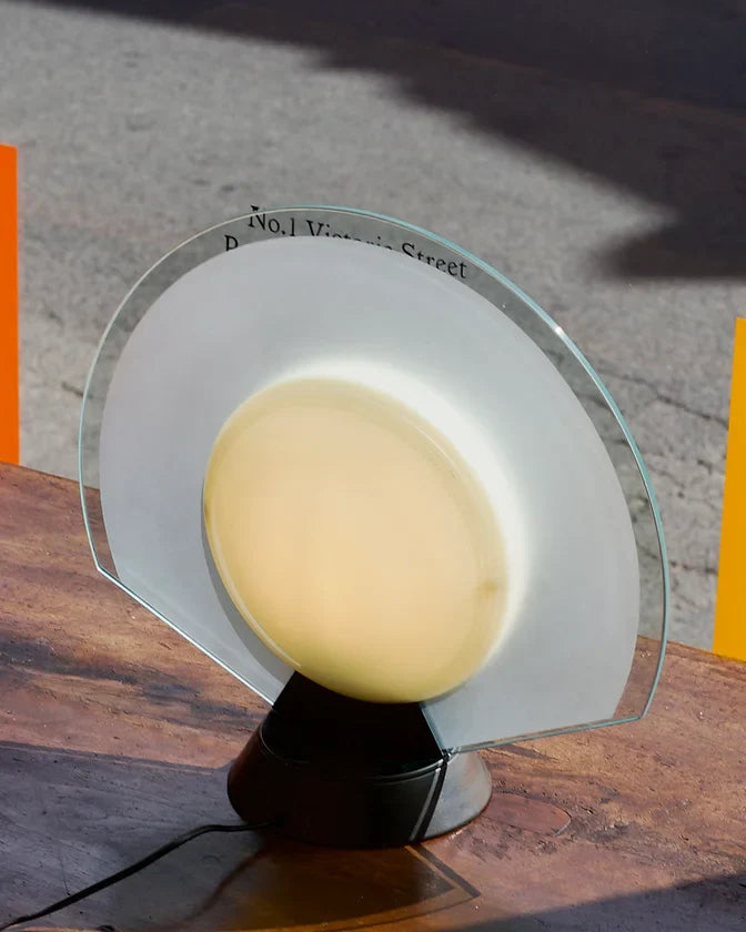 LIGHT BLUE & CREAM TIKAL LAMP