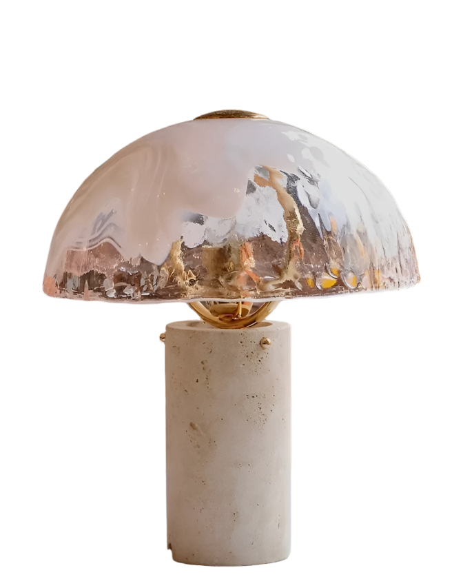 LA MURRINA TABLE LAMP w. TRAVERTINE BASE