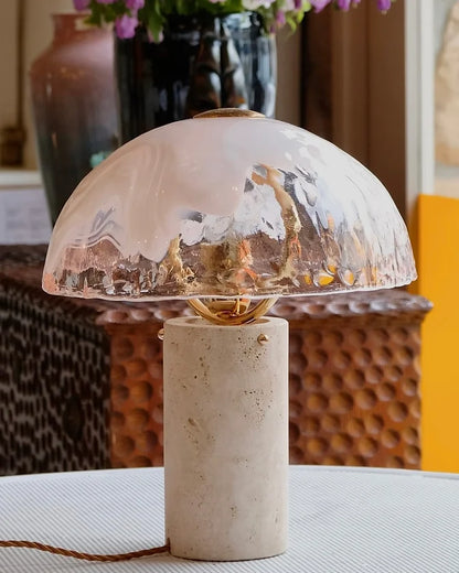 LA MURRINA TABLE LAMP w. TRAVERTINE BASE