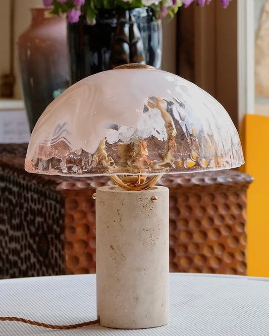 LA MURRINA TABLE LAMP w. TRAVERTINE BASE