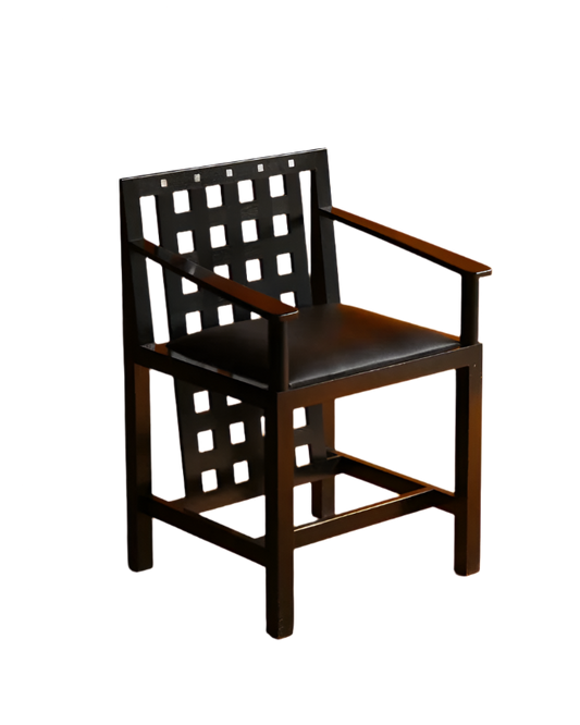 SET OF FOUR MACKINTOSH CHAIR W. MOTHER OF PEARL INLAY
