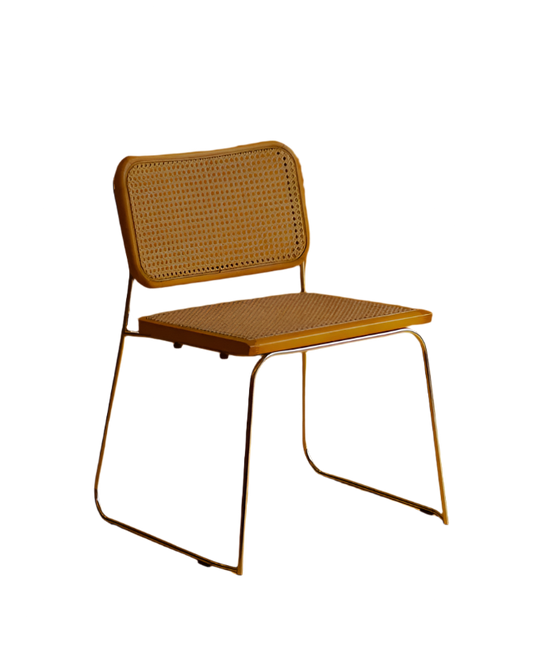 PAIR OF STACKABLE RATTAN DINING CHAIRS
