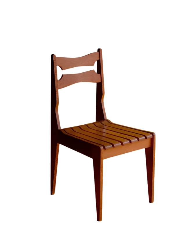 SET OF FOUR OAK SLATED CHAIRS