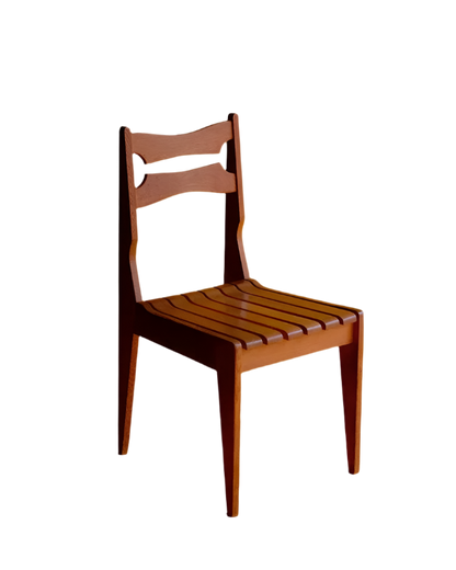 SET OF FOUR OAK SLATED CHAIRS