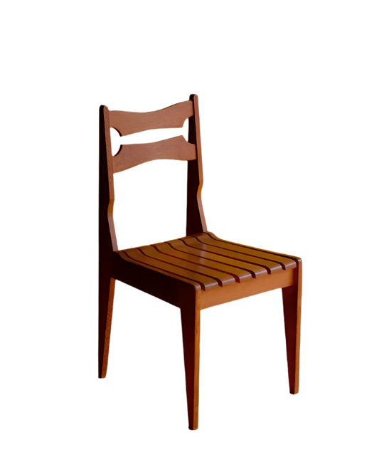 SET OF FOUR OAK SLATED CHAIRS