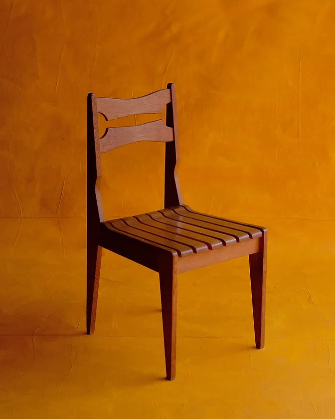SET OF FOUR OAK SLATED CHAIRS