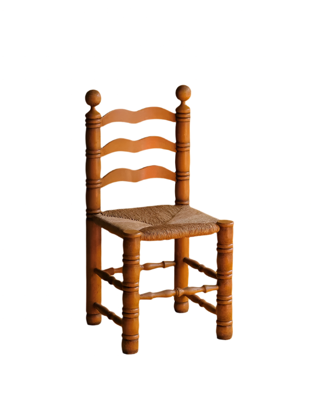 SET OF SIX SPANISH TURNED DINING CHAIRS