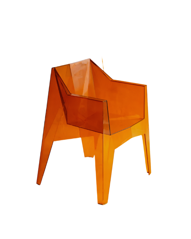 SET OF FIVE AMBER VOXEL OUTDOOR STACKABLE CHAIRS