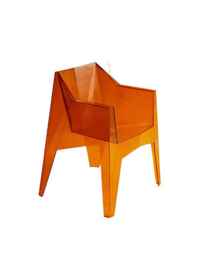 SET OF FIVE AMBER VOXEL OUTDOOR STACKABLE CHAIRS
