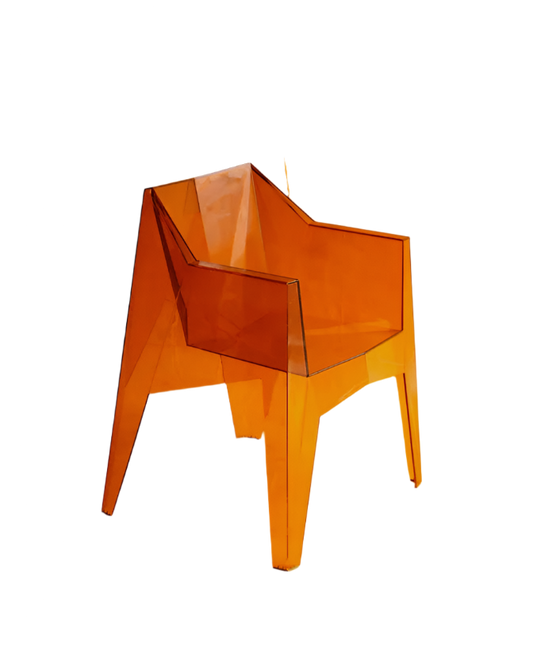 SET OF FIVE AMBER VOXEL OUTDOOR STACKABLE CHAIRS