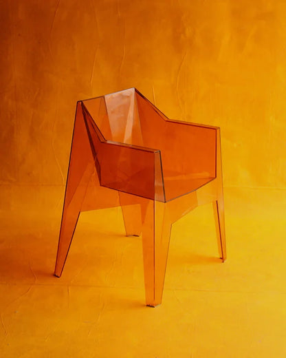 SET OF FIVE AMBER VOXEL OUTDOOR STACKABLE CHAIRS