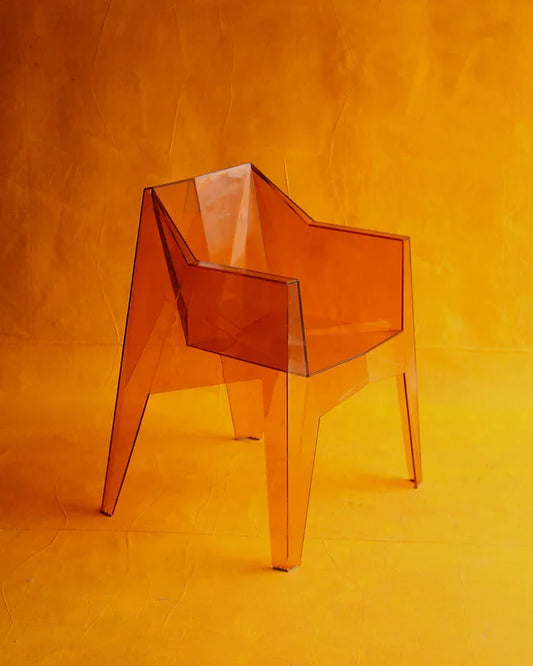 SET OF FIVE AMBER VOXEL OUTDOOR STACKABLE CHAIRS
