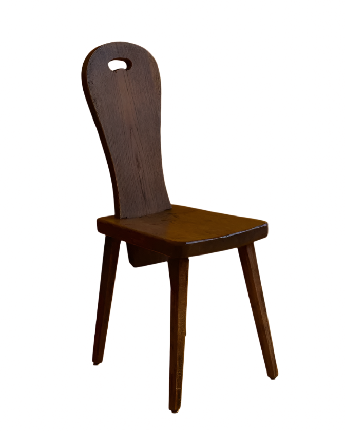 SET OF FOUR HAND CARVED CHAIRS w. HANDLE
