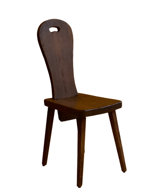 SET OF FOUR HAND CARVED CHAIRS w. HANDLE