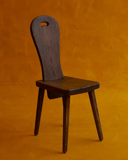SET OF FOUR HAND CARVED CHAIRS w. HANDLE
