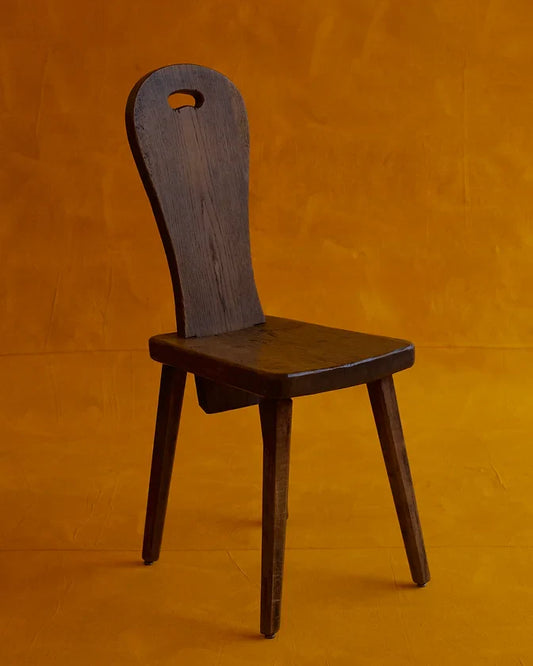 SET OF FOUR HAND CARVED CHAIRS w. HANDLE