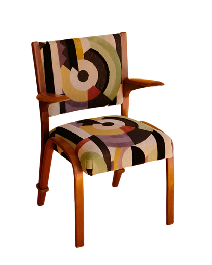 SET OF FOUR DINING CHAIRS w. LA MODERNE VELVET