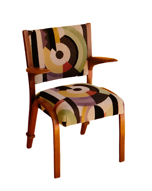 SET OF FOUR DINING CHAIRS w. LA MODERNE VELVET