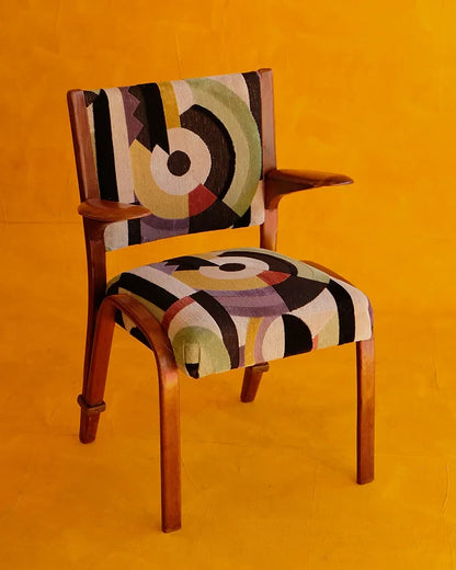 SET OF FOUR DINING CHAIRS w. LA MODERNE VELVET