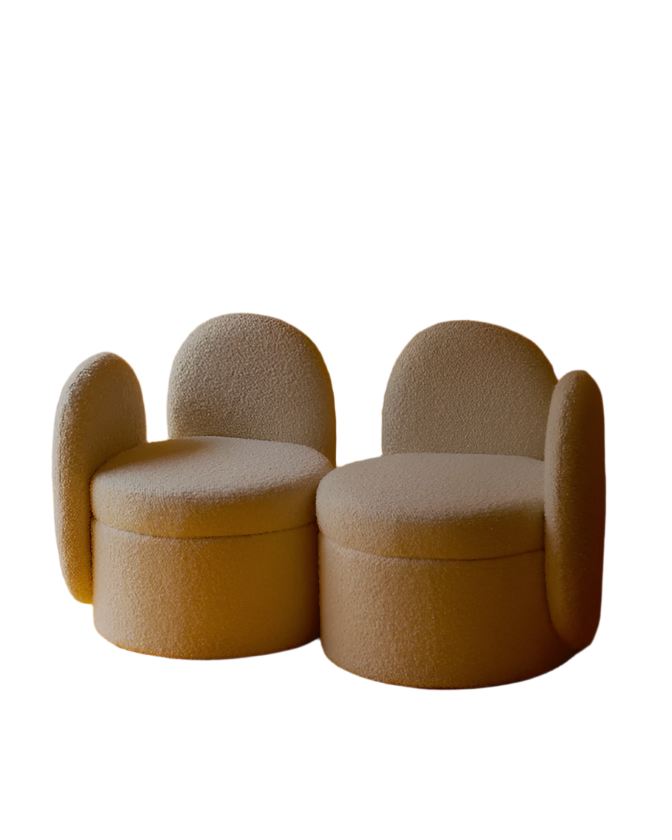 BOUCLE DOUBLE BACKED CHAIRS