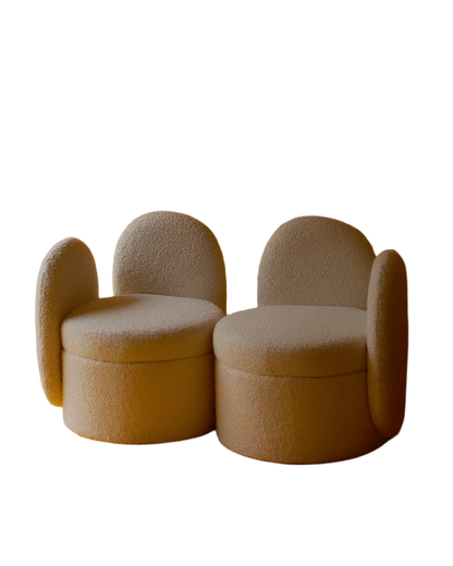 BOUCLE DOUBLE BACKED CHAIRS