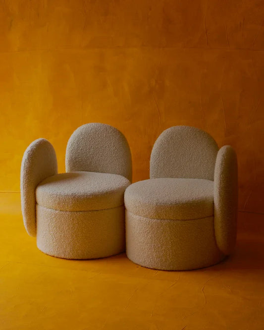 BOUCLE DOUBLE BACKED CHAIRS