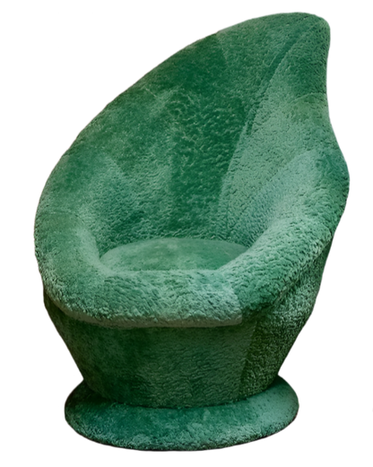 PAIR OF LEAF CHAIRS W. ORIGINAL BOUCLE UPHOLSTERY