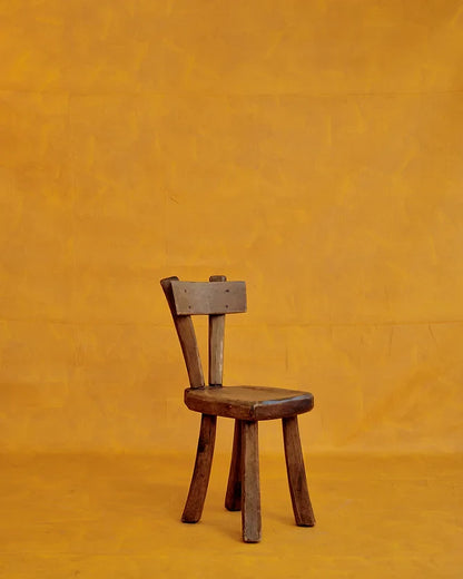 BRUTALIST WAXED WOOD CHAIR