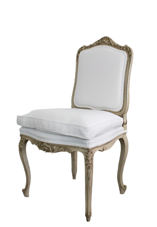 OAK DRESSING TABLE CHAIR w. WHITE LINEN