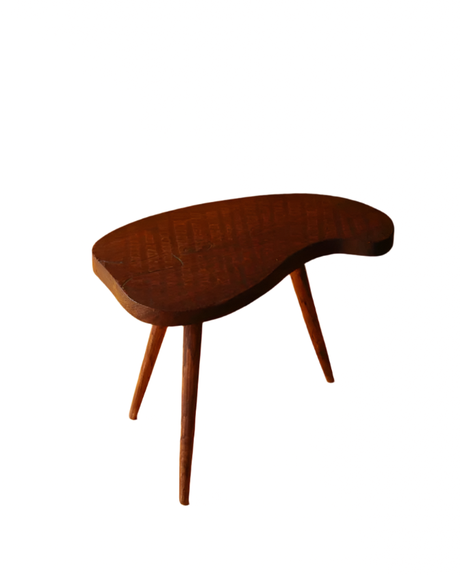 HAND CARVED ARTISTS PALETTE TRIPOD STOOL