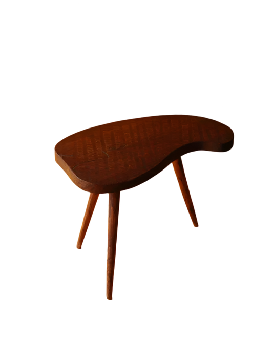 HAND CARVED ARTISTS PALETTE TRIPOD STOOL