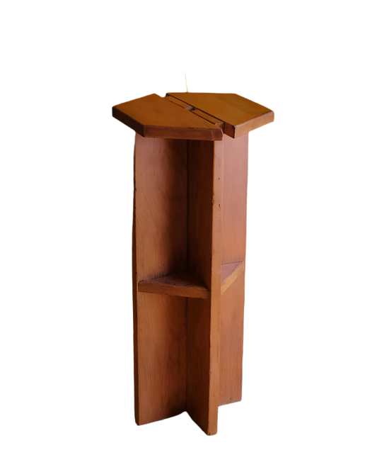 PAIR OF PINE CHALET BAR STOOLS
