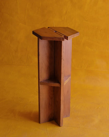 PAIR OF PINE CHALET BAR STOOLS