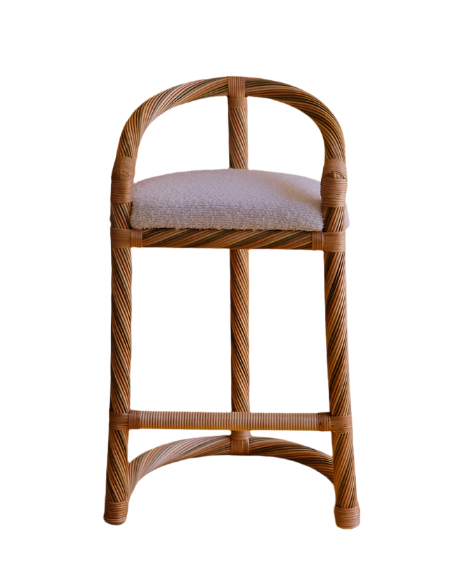 TRIO OF WICKER HIGH STOOLS