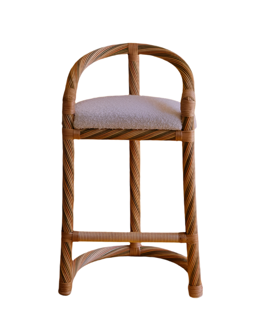 TRIO OF WICKER HIGH STOOLS