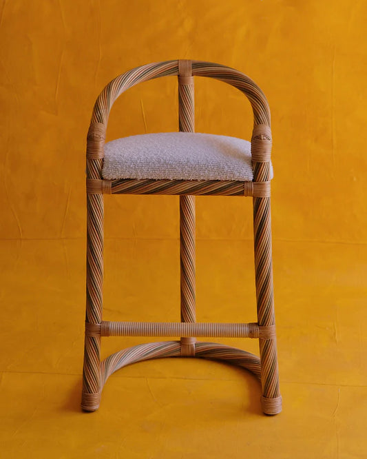 TRIO OF WICKER HIGH STOOLS