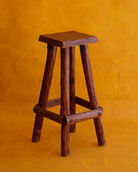 PAIR OF HAND MADE TIMBER STOOLS