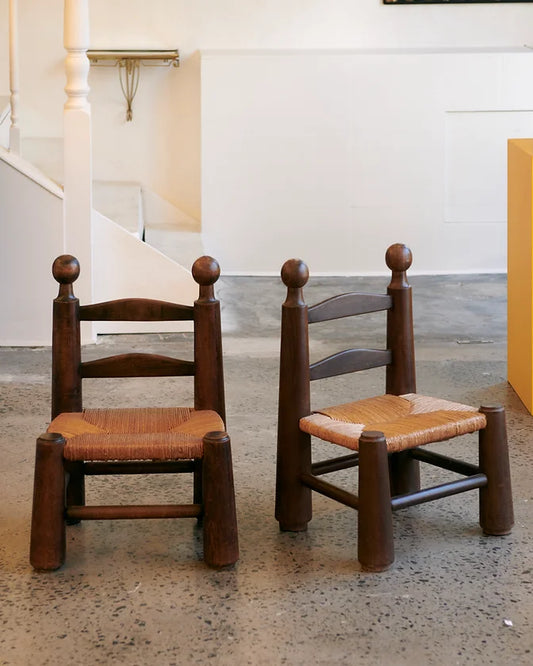 PAIR OF RUSH FIRESIDE CHAIRS