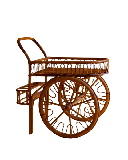 RATTAN DRINKS TROLLEY