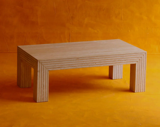 RECTANGULAR TRAVERTINE COFFEE TABLE
