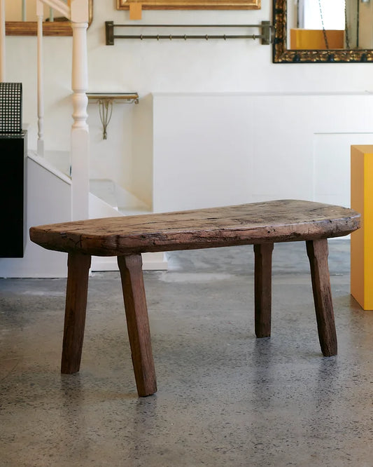 HANDCARVED BRUTALIST COFFEE TABLE